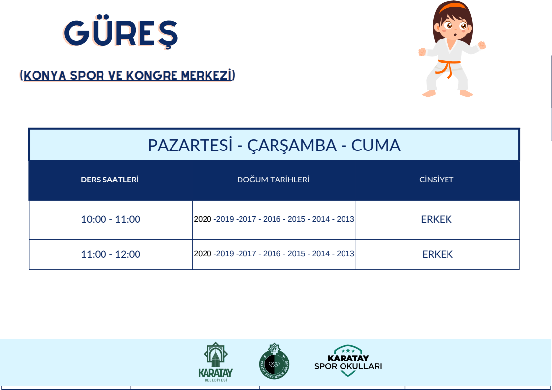Güreş ders programı