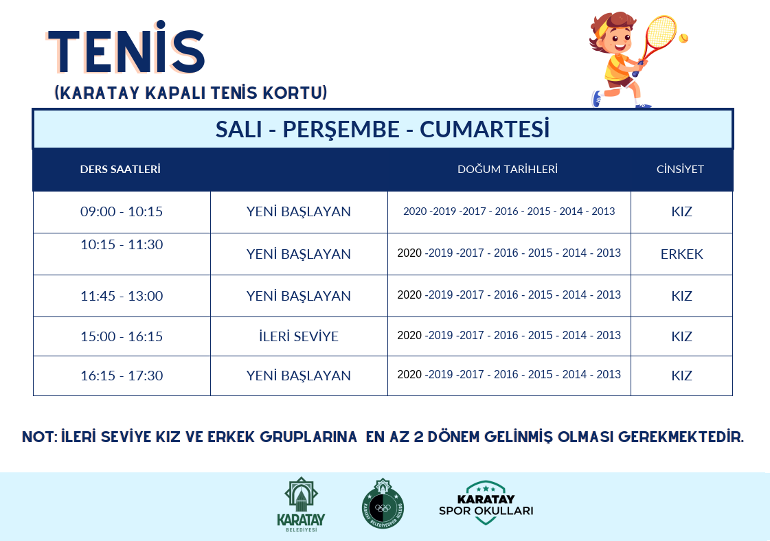 Tenis ders programı
